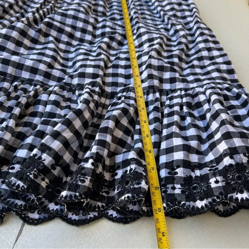 J. Crew Puckered Gingham Dress with Eyelet Trim Maxi Midi Dress size 00P